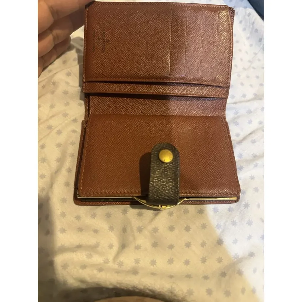 Louis Vuitton Brown Monogram Wallet with Kiss Lock
